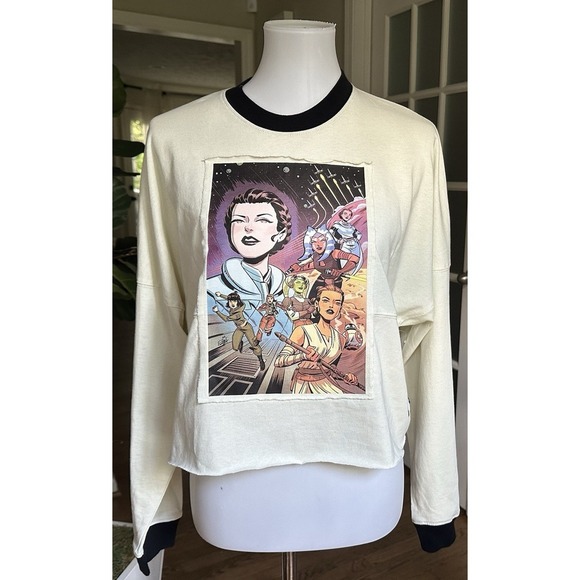 SPIRIT JERSEY Tops - Star Wars Spirit Jersey Women's Small Long Sleeve The Force Is With Us Graphic T